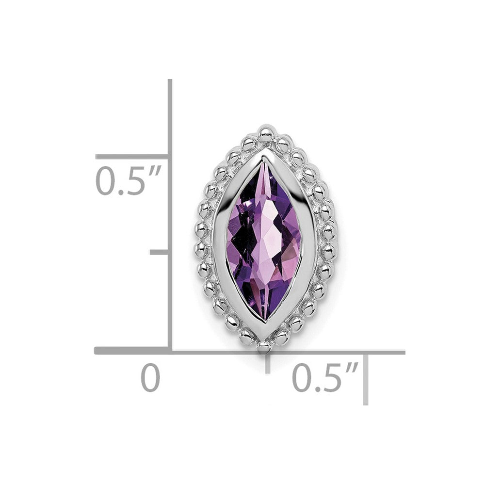 14k White Gold Marquise Amethyst Chain Slide