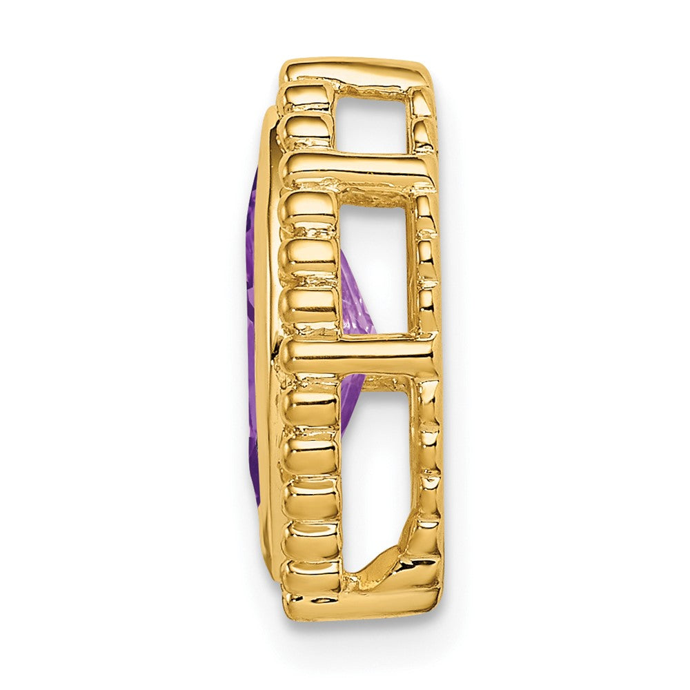 14K Yellow Gold Marquise Amethyst Chain Slide