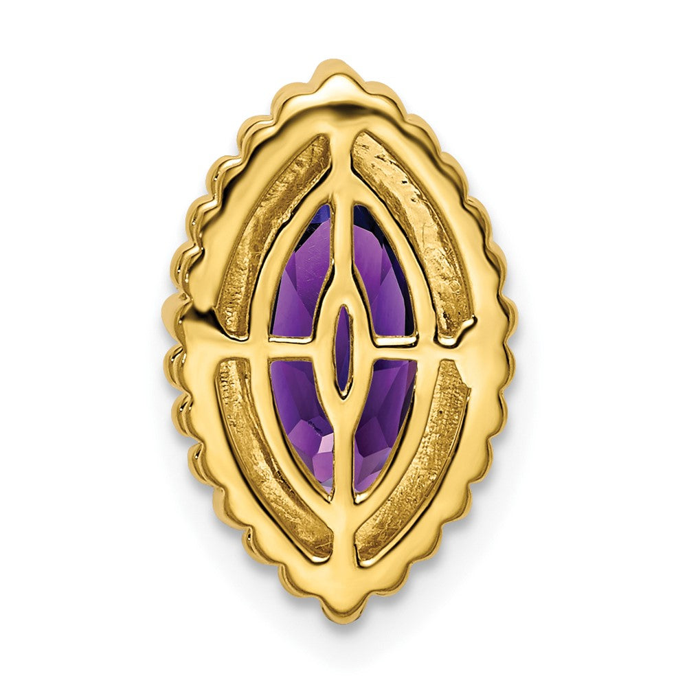 14K Yellow Gold Marquise Amethyst Chain Slide