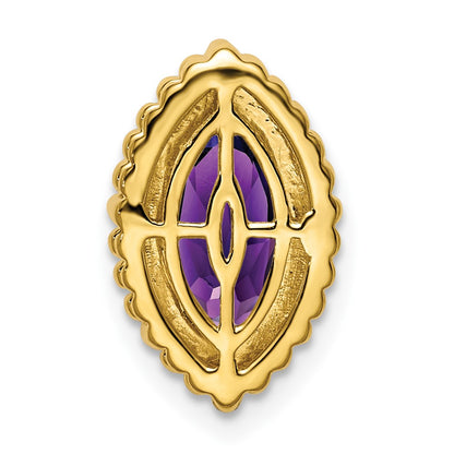 14K Yellow Gold Marquise Amethyst Chain Slide