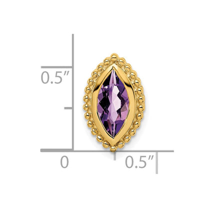 14K Yellow Gold Marquise Amethyst Chain Slide