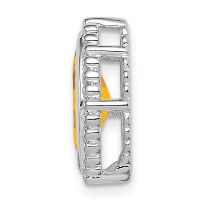 14k White Gold Marquise Citrine Chain Slide