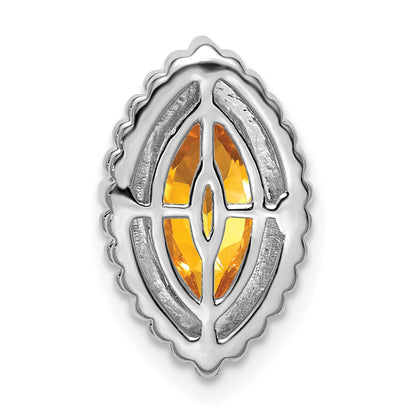 14k White Gold Marquise Citrine Chain Slide