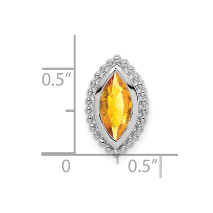 14k White Gold Marquise Citrine Chain Slide