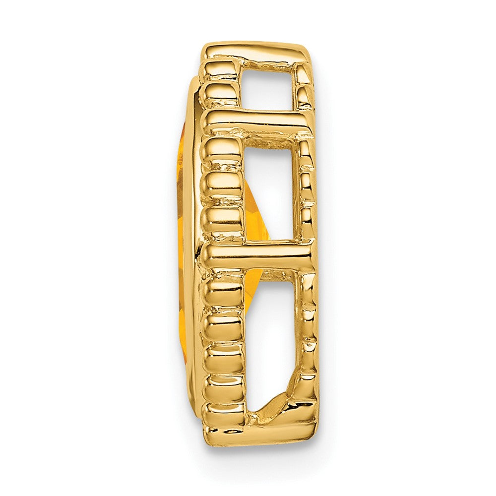 14K Yellow Gold Marquise Citrine Chain Slide