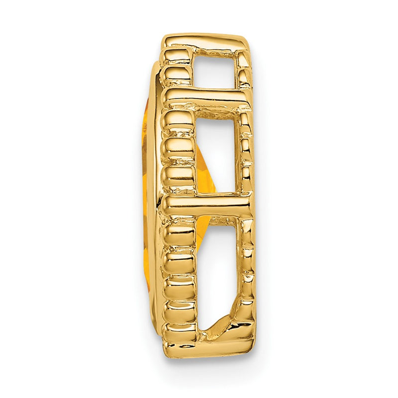 14K Yellow Gold Marquise Citrine Chain Slide