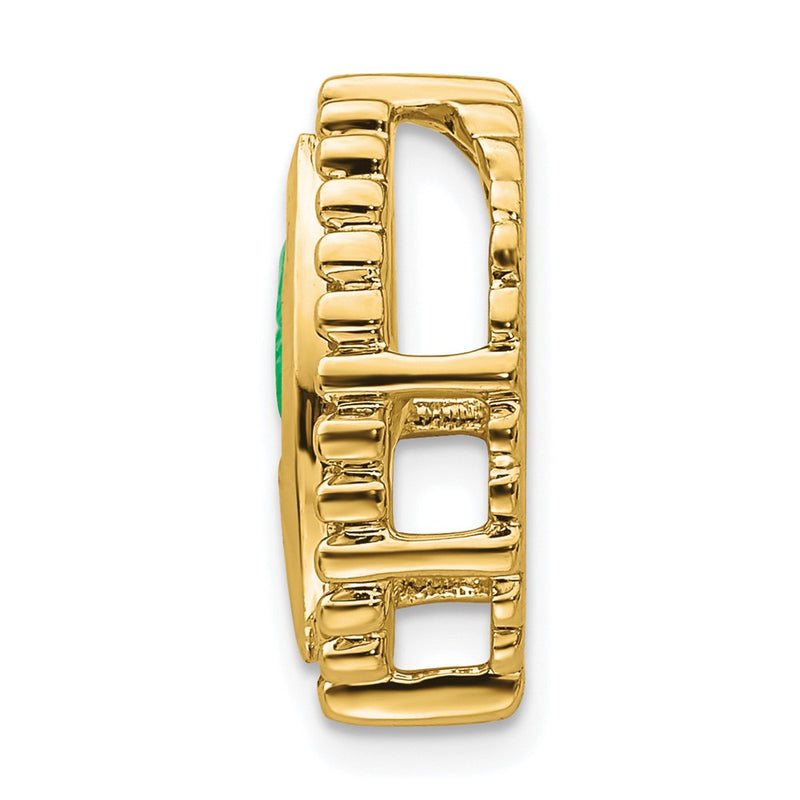 14K Yellow Gold Marquise Emerald Chain Slide