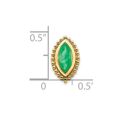 14K Yellow Gold Marquise Emerald Chain Slide