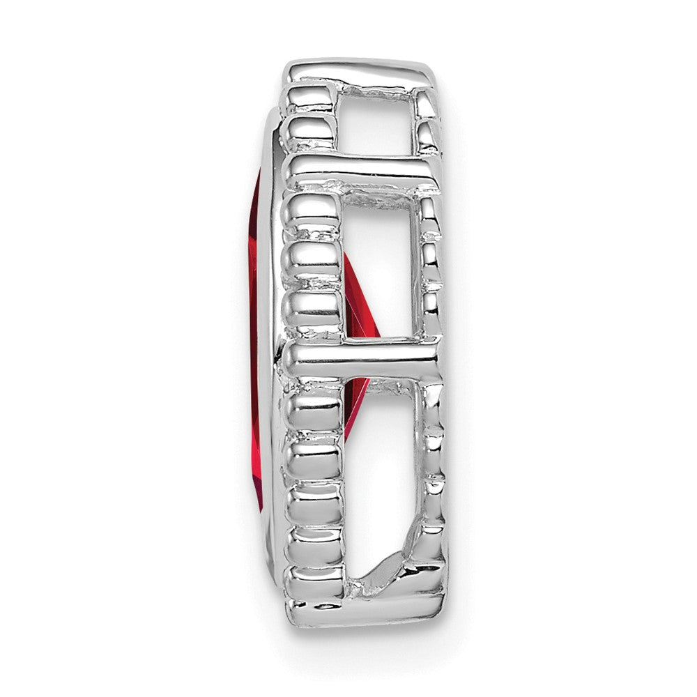 14k White Gold Marquise Garnet Chain Slide