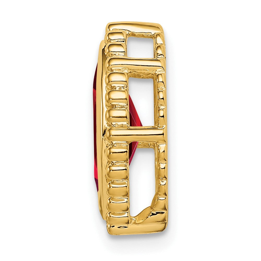 14K Yellow Gold Marquise Garnet Chain Slide