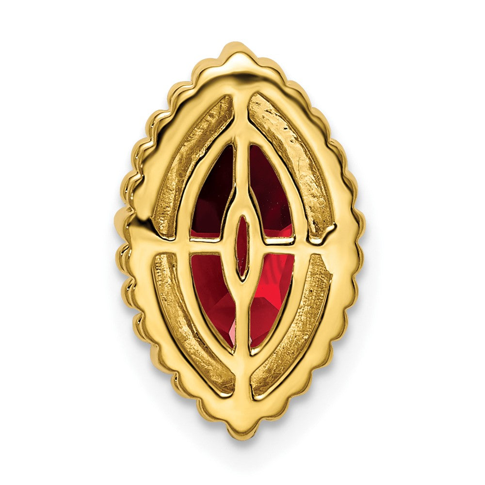 14K Yellow Gold Marquise Garnet Chain Slide