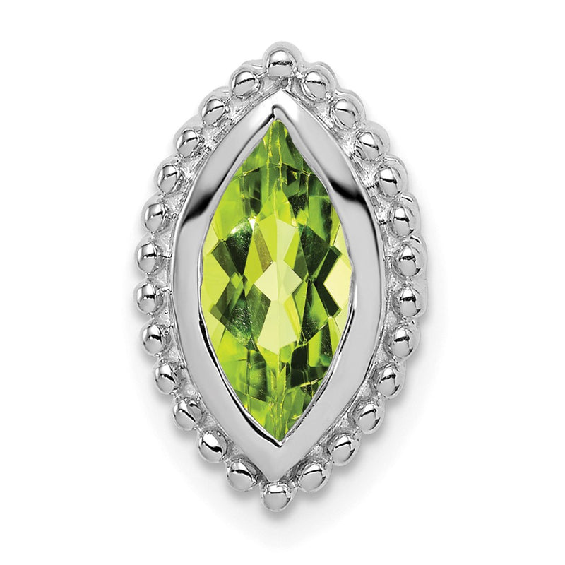 14k White Gold Marquise Peridot Chain Slide