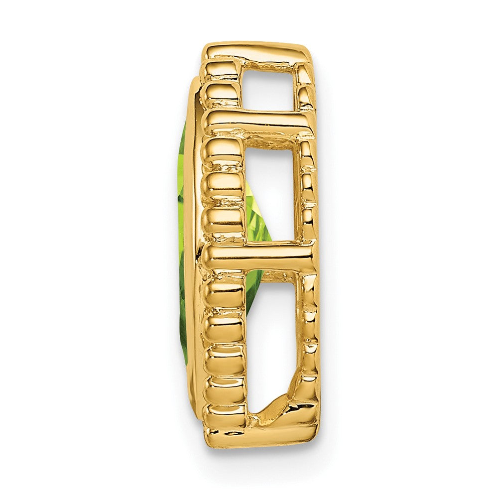 14K Yellow Gold Marquise Peridot Chain Slide