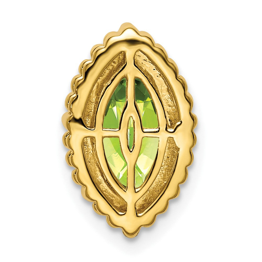 14K Yellow Gold Marquise Peridot Chain Slide