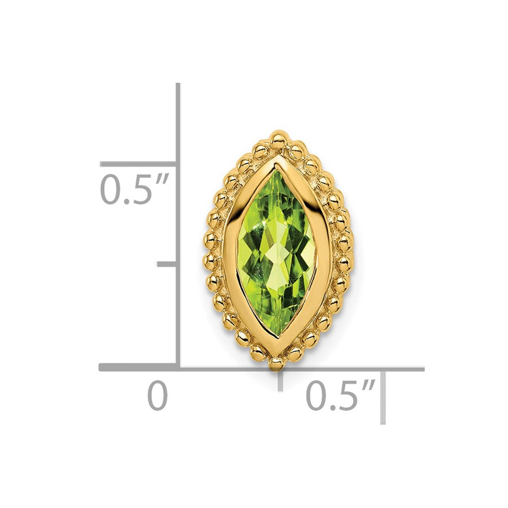 14K Yellow Gold Marquise Peridot Chain Slide