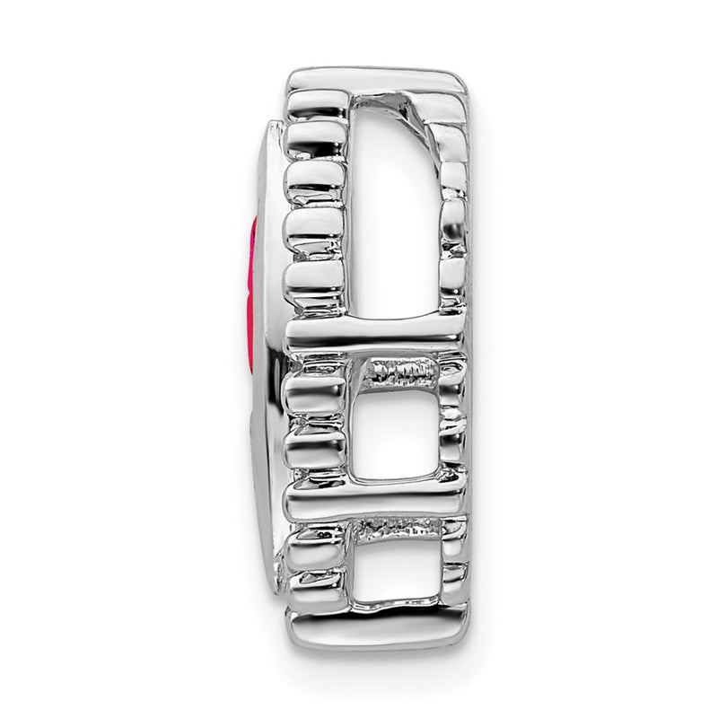 14k White Gold Marquise Ruby Chain Slide