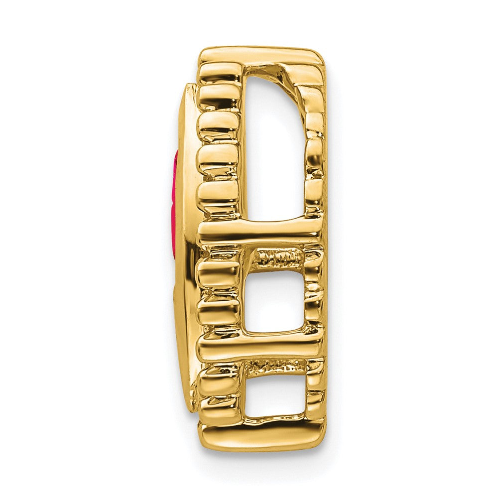 14K Yellow Gold Marquise Ruby Chain Slide