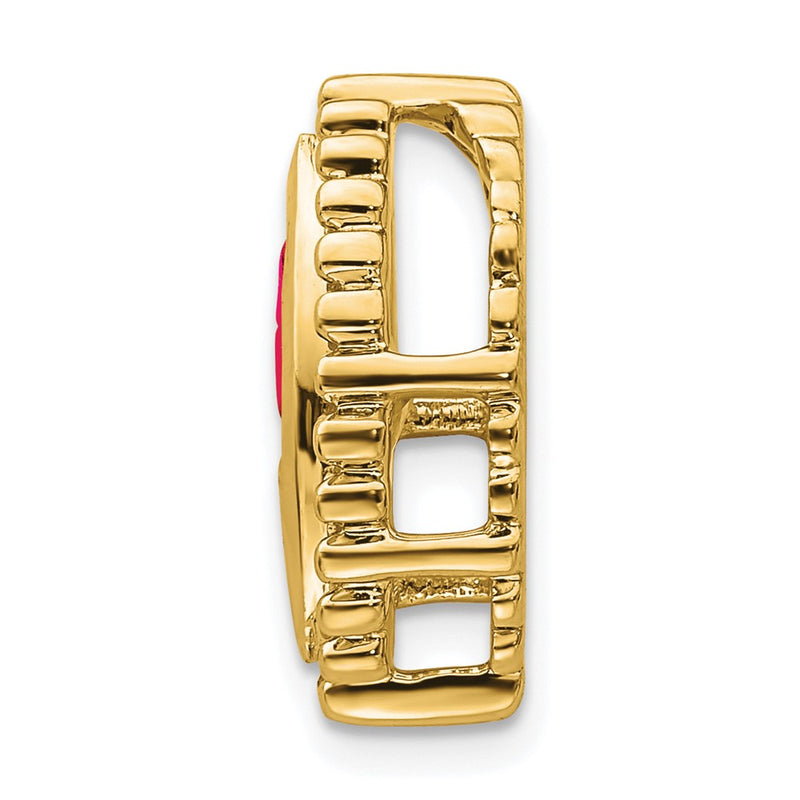14K Yellow Gold Marquise Ruby Chain Slide