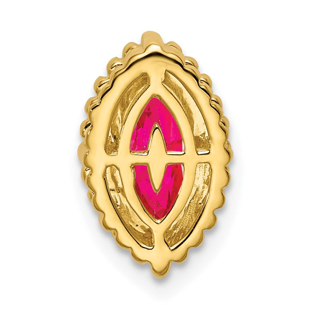 14K Yellow Gold Marquise Ruby Chain Slide