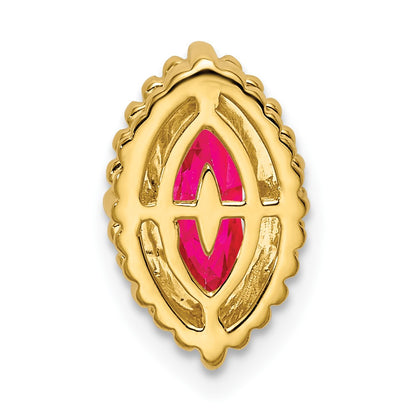 14K Yellow Gold Marquise Ruby Chain Slide