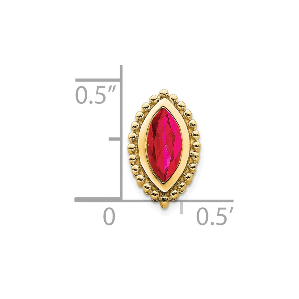 14K Yellow Gold Marquise Ruby Chain Slide