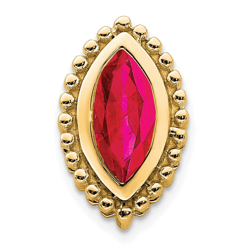 14K Yellow Gold Marquise Ruby Chain Slide