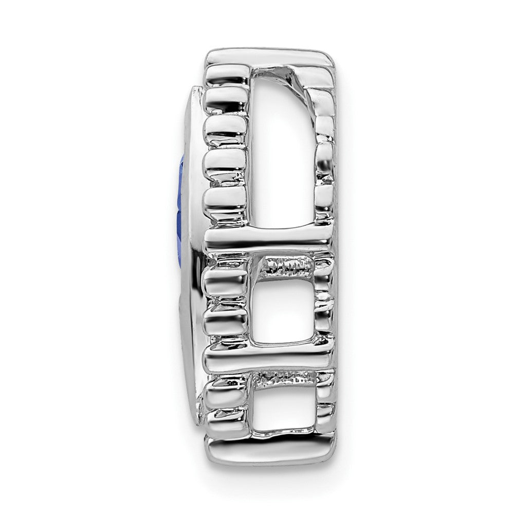 14k White Gold Marquise Sapphire Chain Slide