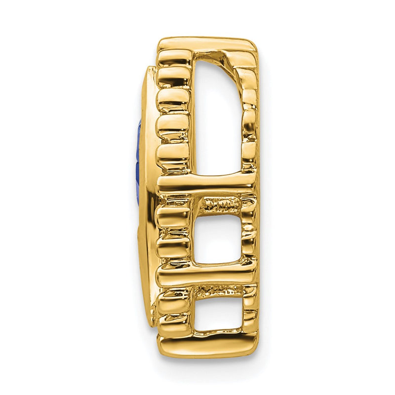14K Yellow Gold Marquise Sapphire Chain Slide