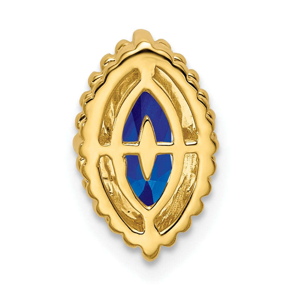 14K Yellow Gold Marquise Sapphire Chain Slide