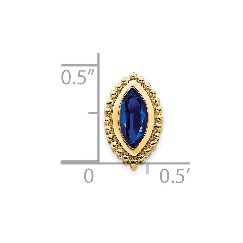 14K Yellow Gold Marquise Sapphire Chain Slide