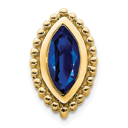 14K Yellow Gold Marquise Sapphire Chain Slide