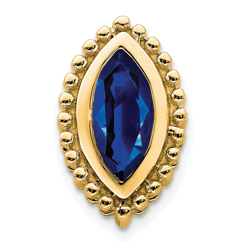 14K Yellow Gold Marquise Sapphire Chain Slide