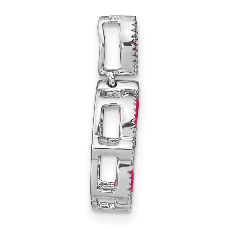 14k White Gold Ruby and Real Diamond Pendant