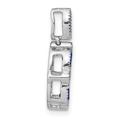 14k White Gold Marquise Sapphire and Real Diamond Pendant