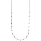 14k White Gold Ruby/Sapph/Emerald/Wht. Topaz 18in. Station Necklace