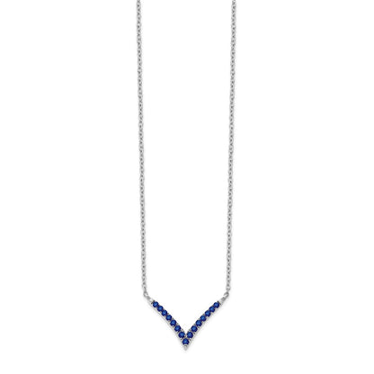 14k White Gold Sapphire 18in. V-Necklace
