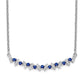 14k White Gold Sapphire and Real Diamond 18in. Bar Necklace
