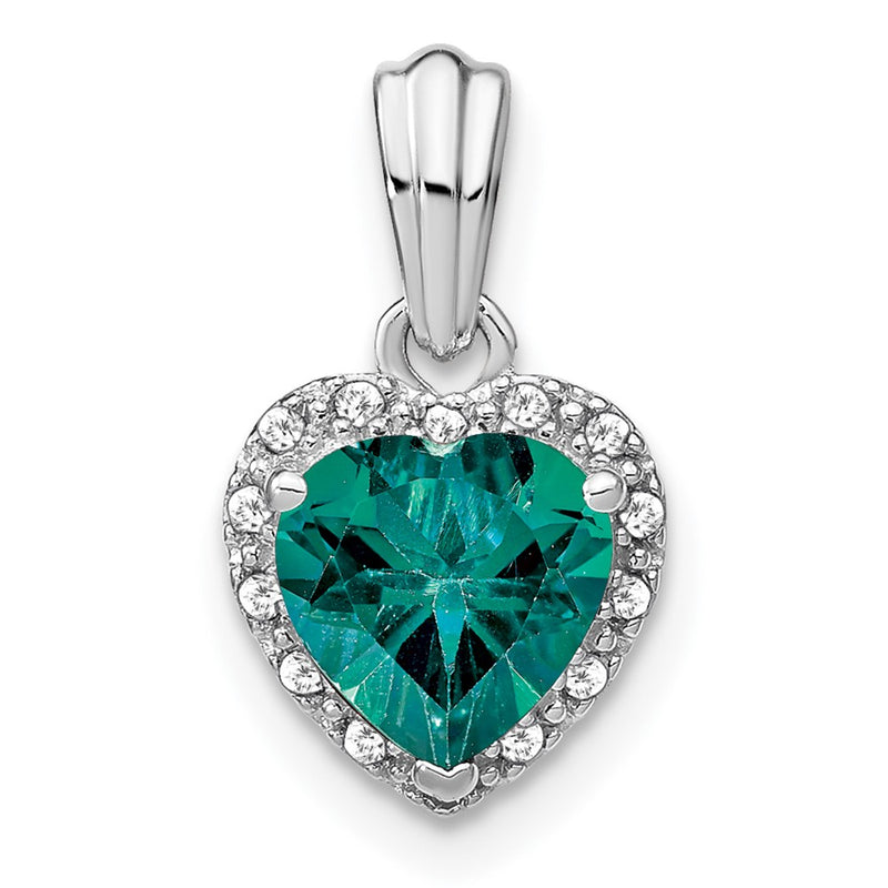 Sterling Silver Created Alexandrite and Real Diamond Pendant