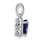 Sterling Silver Created Sapphire and Real Diamond Pendant