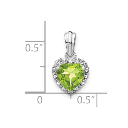 Sterling Silver Peridot and Real Diamond Pendant