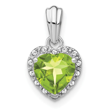 Sterling Silver Peridot and Real Diamond Pendant