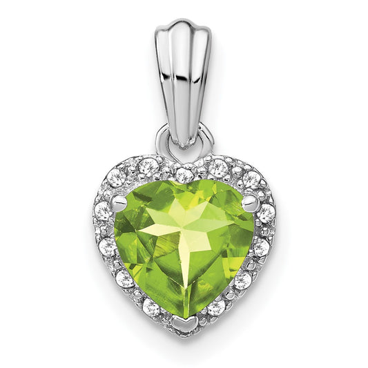 Sterling Silver Peridot and Real Diamond Pendant