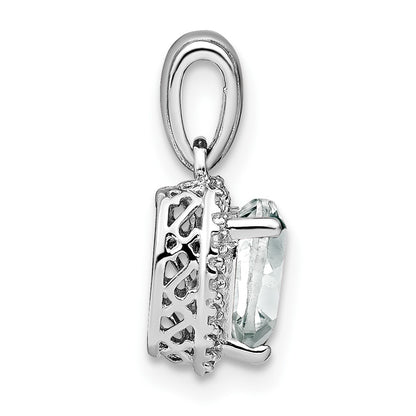 Sterling Silver White Topaz and Real Diamond Pendant