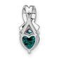 Sterling Silver Created Alexandrite and Real Diamond Pendant