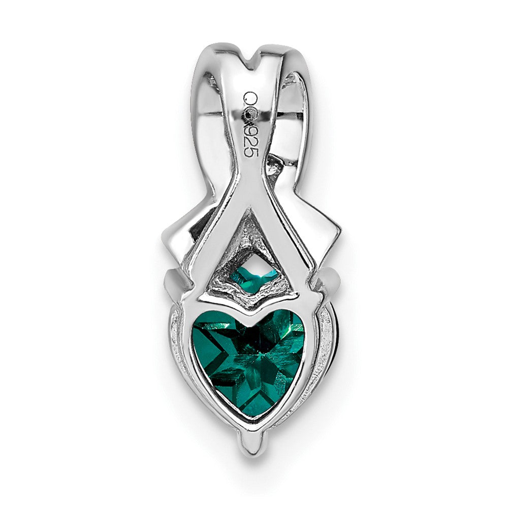 Sterling Silver Created Alexandrite and Real Diamond Pendant