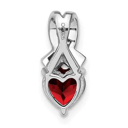 Sterling Silver Garnet and Real Diamond Pendant