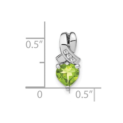 Sterling Silver Peridot and Real Diamond Pendant