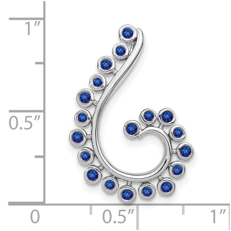 14k White Gold Sapphire Swirl Chain Slide