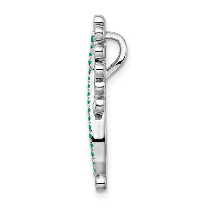 14k White Gold Emerald and Real Diamond Infinity Chain Slide