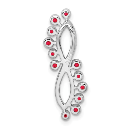 14k White Gold Ruby and Real Diamond Infinity Chain Slide